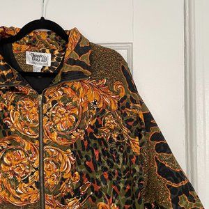 CLIPPER BAY RETRO ANIMAL PRINT BOMBER JACKET Rare and One of a Kind